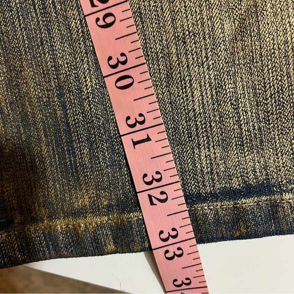 Cache’ Vintage Gold Painted Bootcut Jeans - Size 2 - Picture 5 of 10